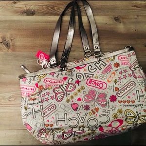 Coach Bandana Butterfly Silver Pink Baby Bags